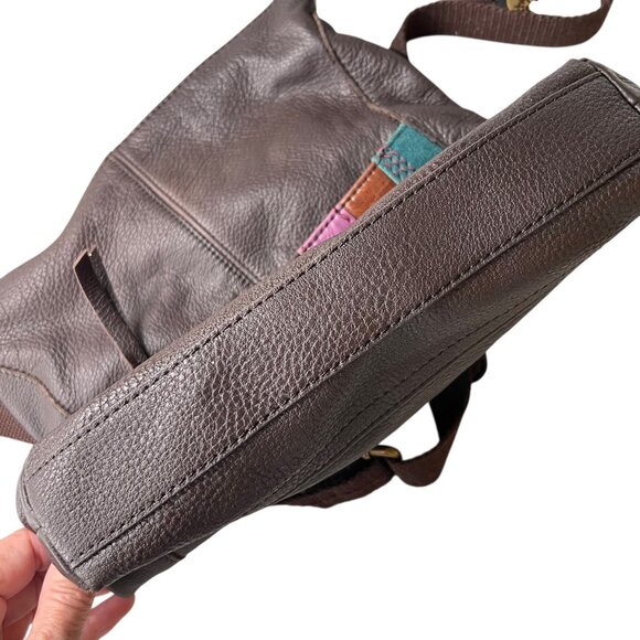 The Sak Striped Patchwork Leather Crossbody Bag Adjustable Strap Red Pink Teal - Picture 13 of 16